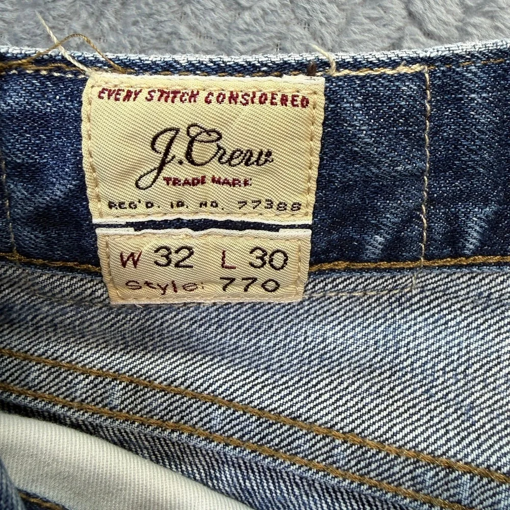 J.Crew Jeans Men 32x28 Blue 770 Slim Straight Kaihara Japanese Denim Medium Wash